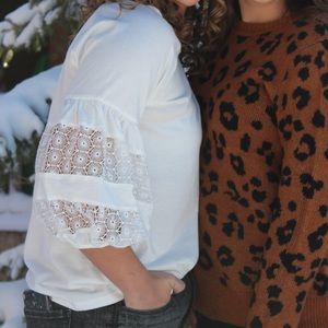 Cato White 3/4 sleeve Blouse